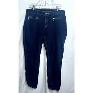 Michael Kors Womens Size 12 Dark Wash Zipper Pocket Denim Jeans